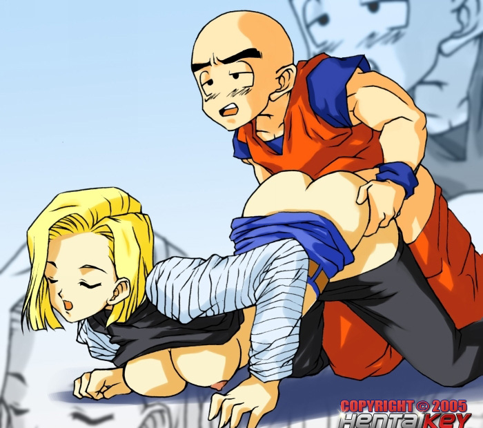 Android and krillin dragonball hentai image